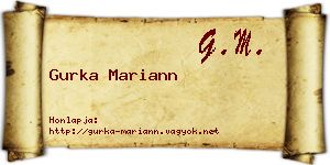 Gurka Mariann névjegykártya