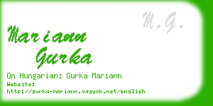 mariann gurka business card